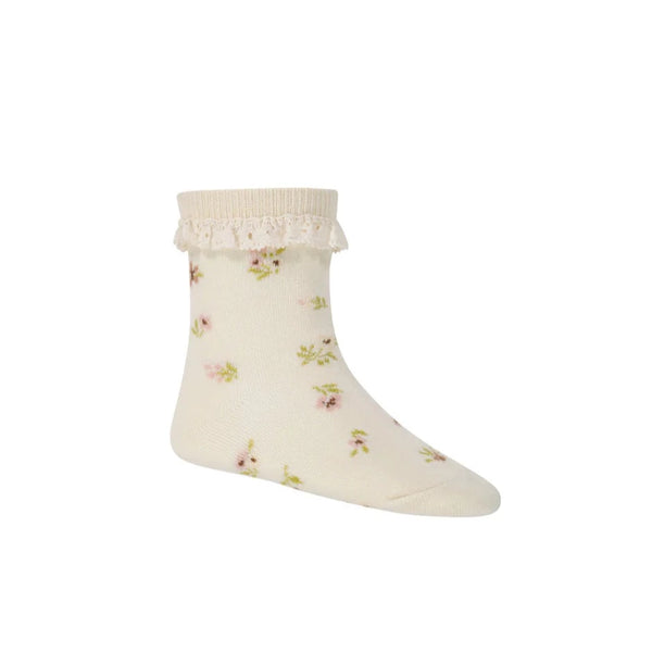 Jamie Kay Jacquard Floral Ankle Sock | Goldie Milk