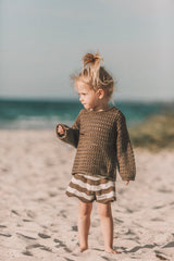 Grown Summer Open Knit Pull Over - Mud