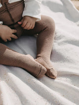 Silly Silas Footed Tights- Granola