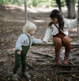 Silly Silas Footed Tights- Olive
