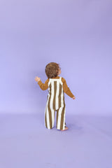 Vertical Stripe Knit Overalls