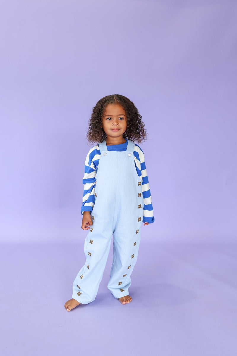 Organic Embroidery Posy Overalls
