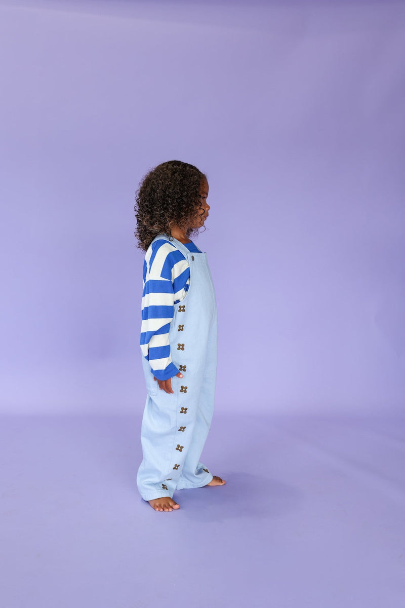 Organic Embroidery Posy Overalls