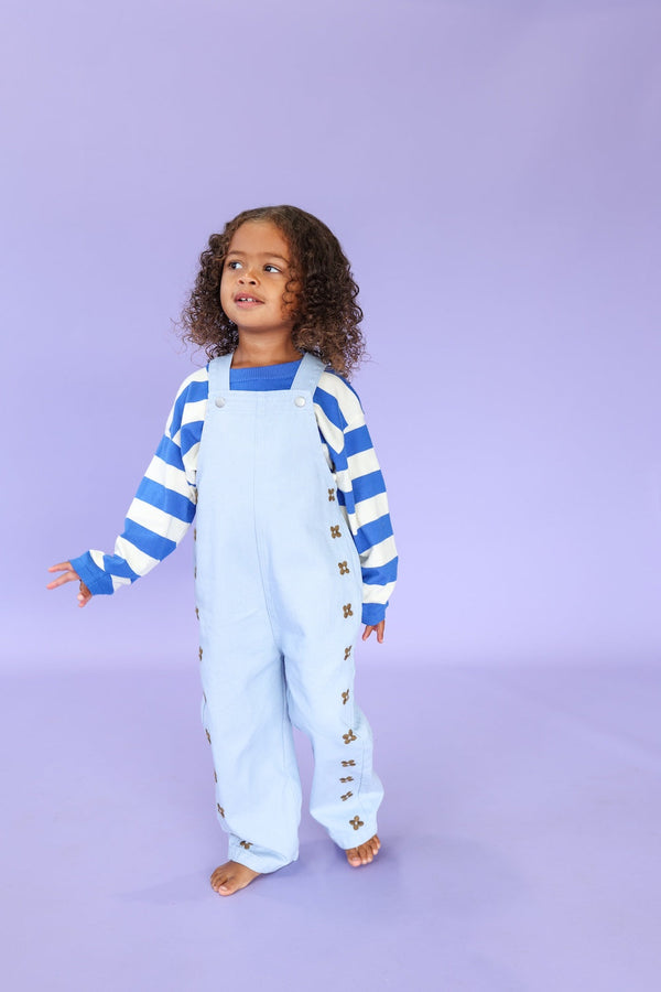 Organic Embroidery Posy Overalls