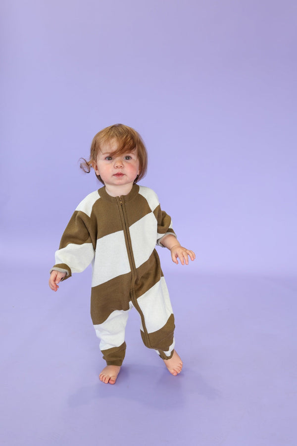 Organic Essential Zip Starsuit - Coffee