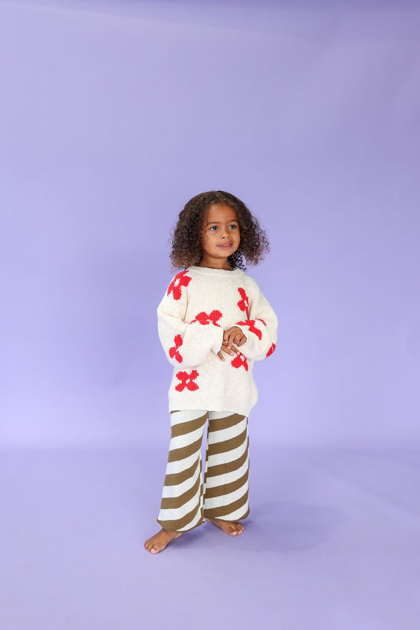 Diagonal Stripe Knit Flares