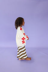 Diagonal Stripe Knit Flares