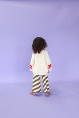 Diagonal Stripe Knit Flares