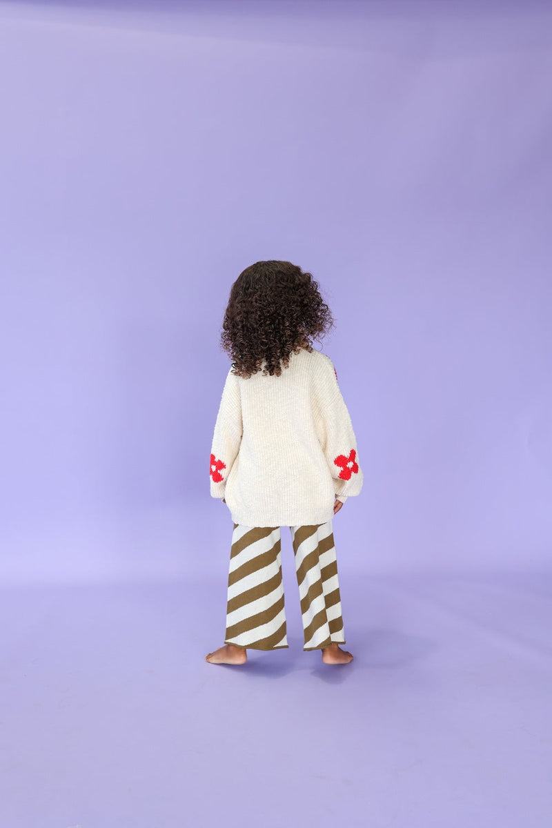 Diagonal Stripe Knit Flares