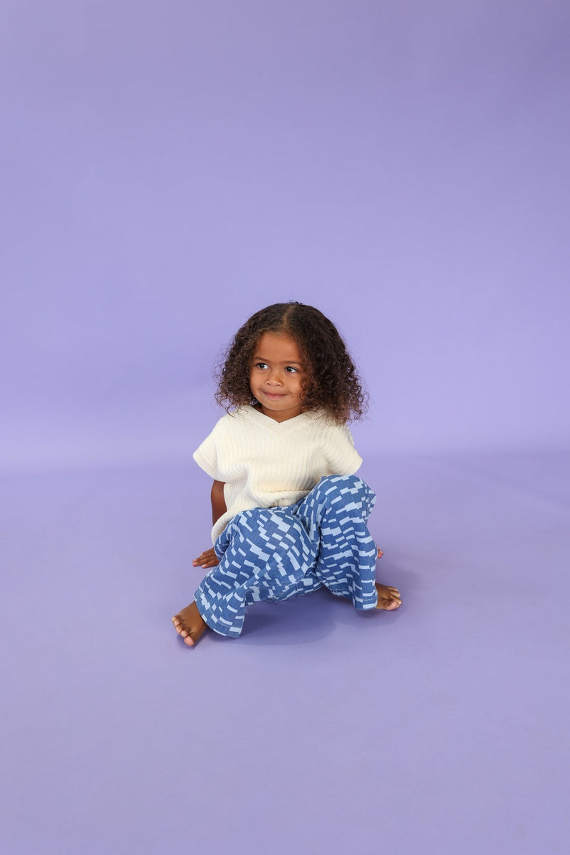 Chunky Rib V-Neck Vest - Milk