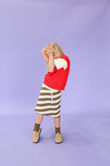 Diagonal Stripe Knit Skirt