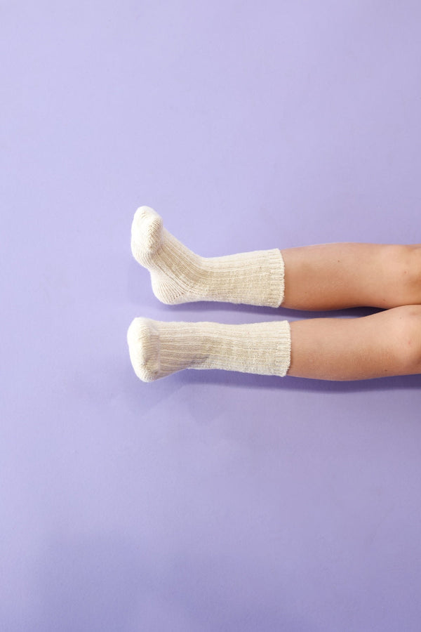 Chunky Rib Sock - Milk