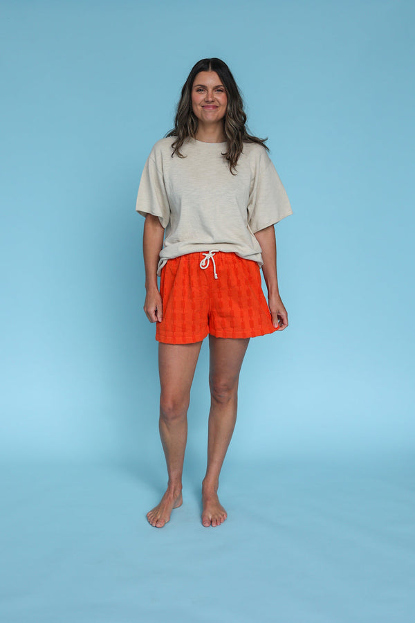 Grown Ladies Linen Texture Knit Tee - Dune