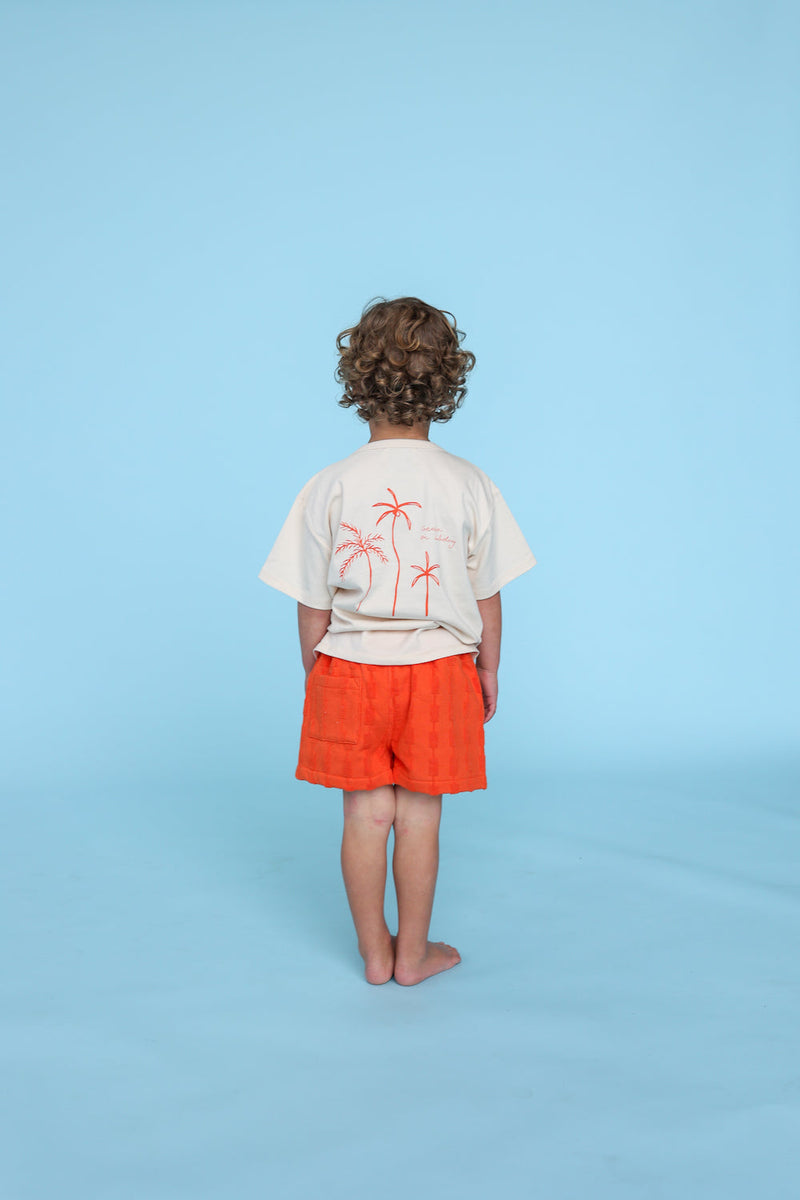 Grown Terry Shorts - Blocks Rosso