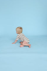 Grown Knitted Terry Striped Bodysuit - Dune/Cafe