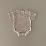 Terry Logo Tee Romper | Oat