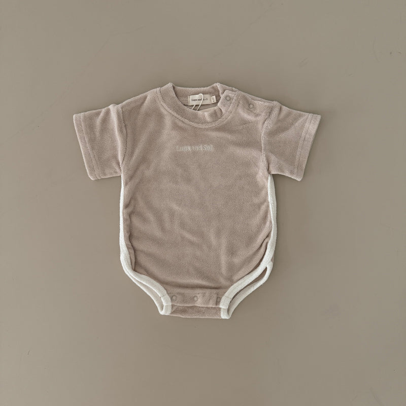 Terry Logo Tee Romper | Oat