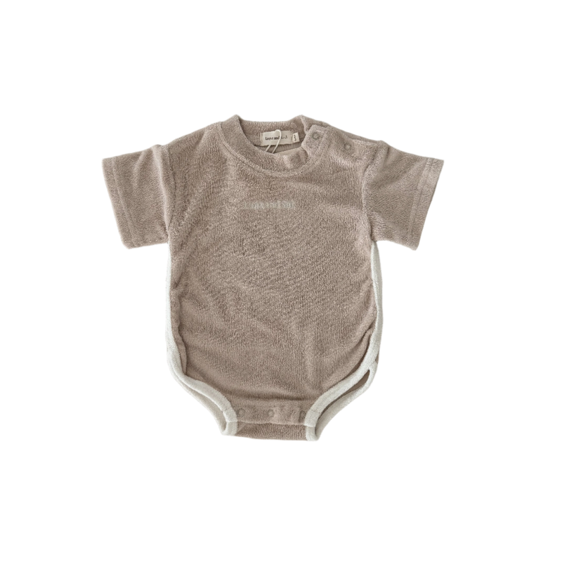 Terry Logo Tee Romper | Oat