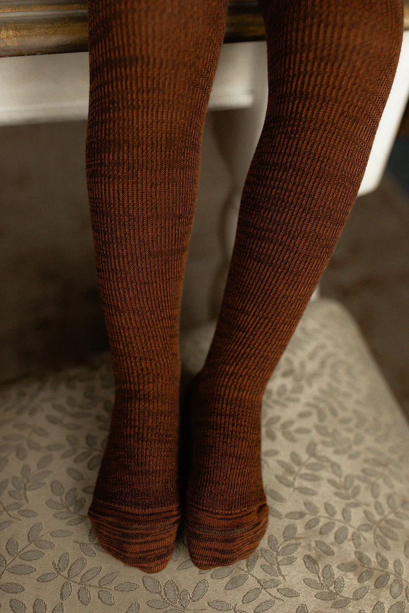 Silly Silas Footed Tights- Spicy Chai
