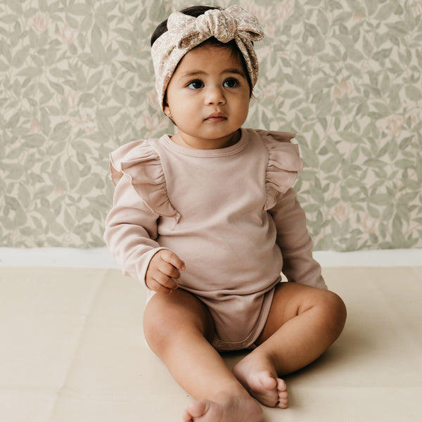 Jamie Kay Pima Cotton Fleur Long Sleeve Bodysuit | Dusky Rose