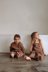 Vintage Denim Overalls - Mocha