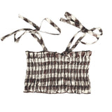 Gingham Ruffle Crop - Chocolate