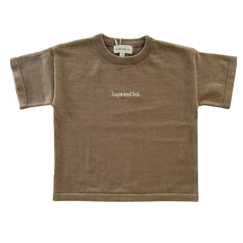 Knitted Logo Summer Tee | Pecan