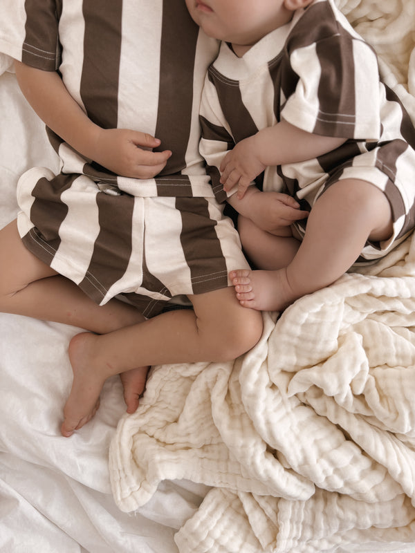 Stripes on Stripes Shorts | Kids | Chocolate