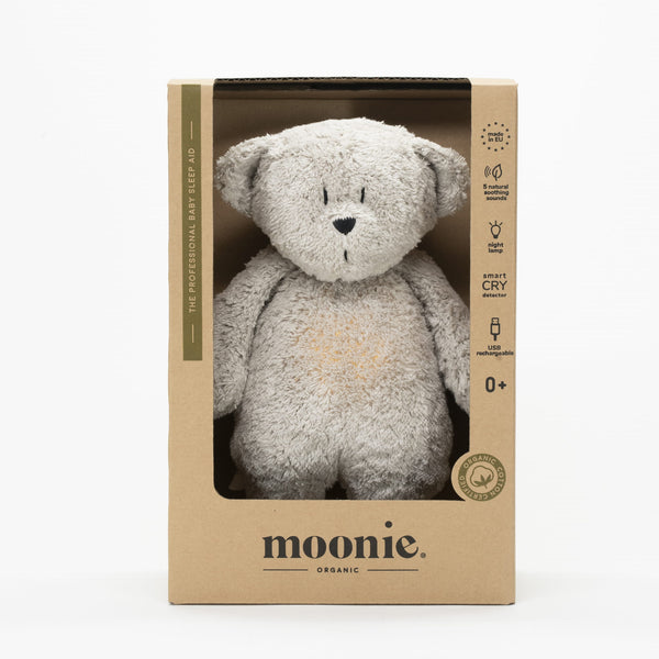 MOONIE 2.0 GRAY- ORGANIC HUMMING BEAR WITH A LAMP
