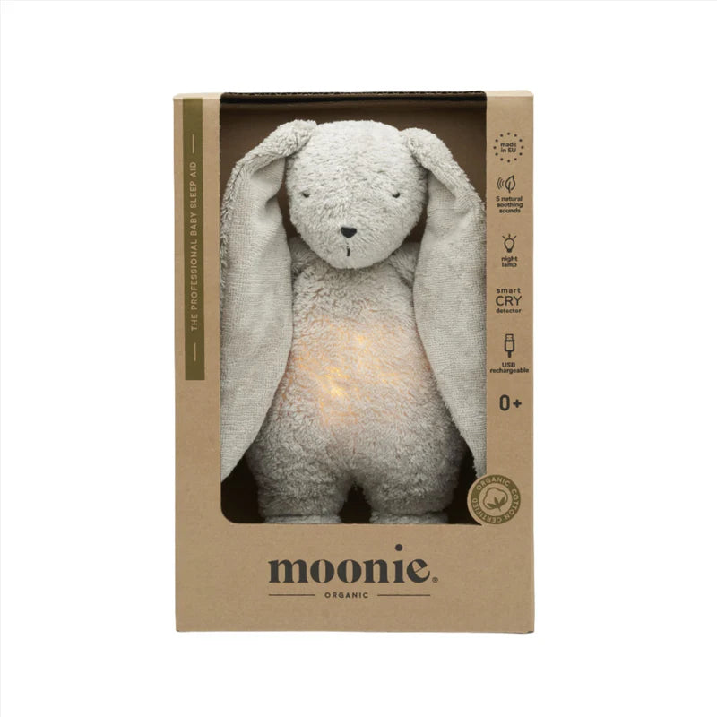 MOONIE 2.0 GRAY - ORGANIC HUMMING BUNNY WITH A LAMP