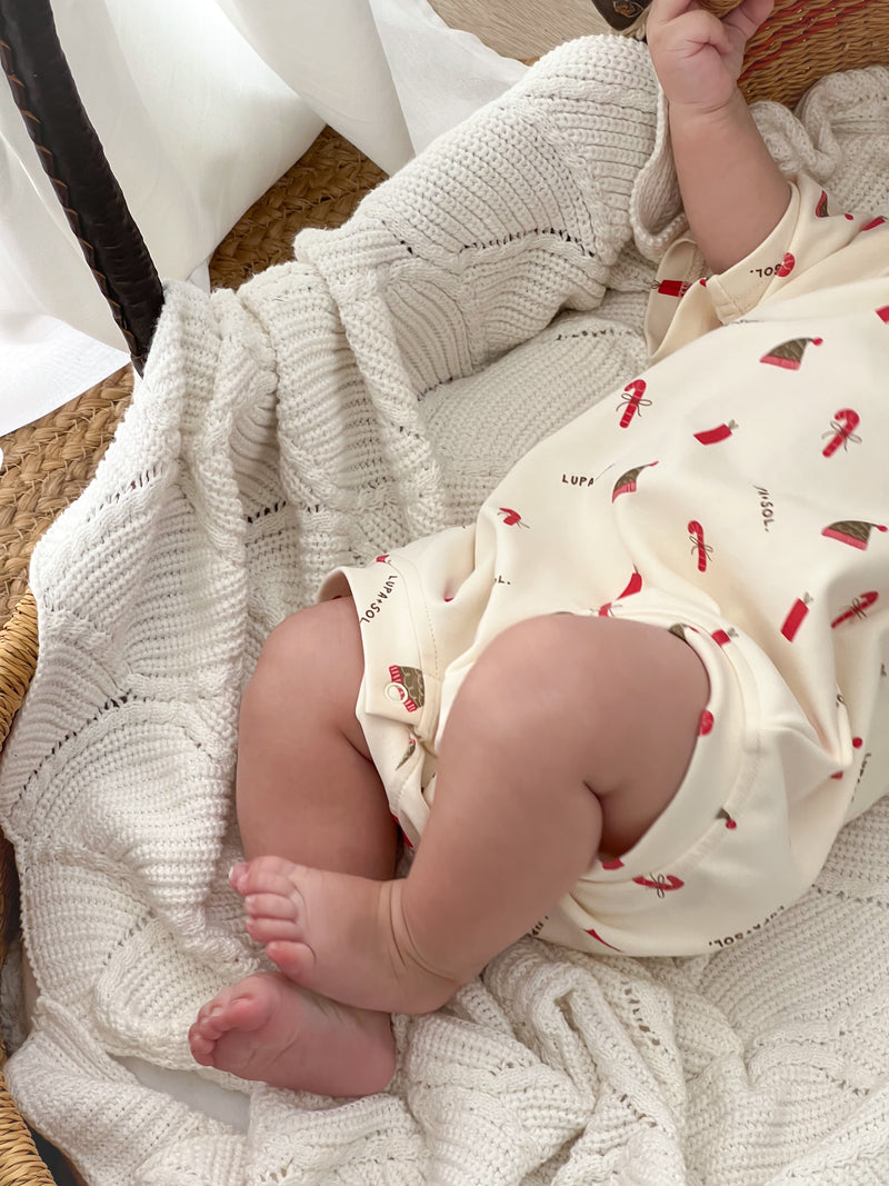 Christmas Tee Romper- Milk