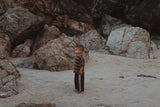 Kids Linen Racer Pants - Espresso + Natural