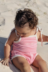 Terry Scrunch Romper- Blossom