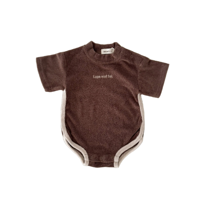 Terry Logo Romper | Chocolate