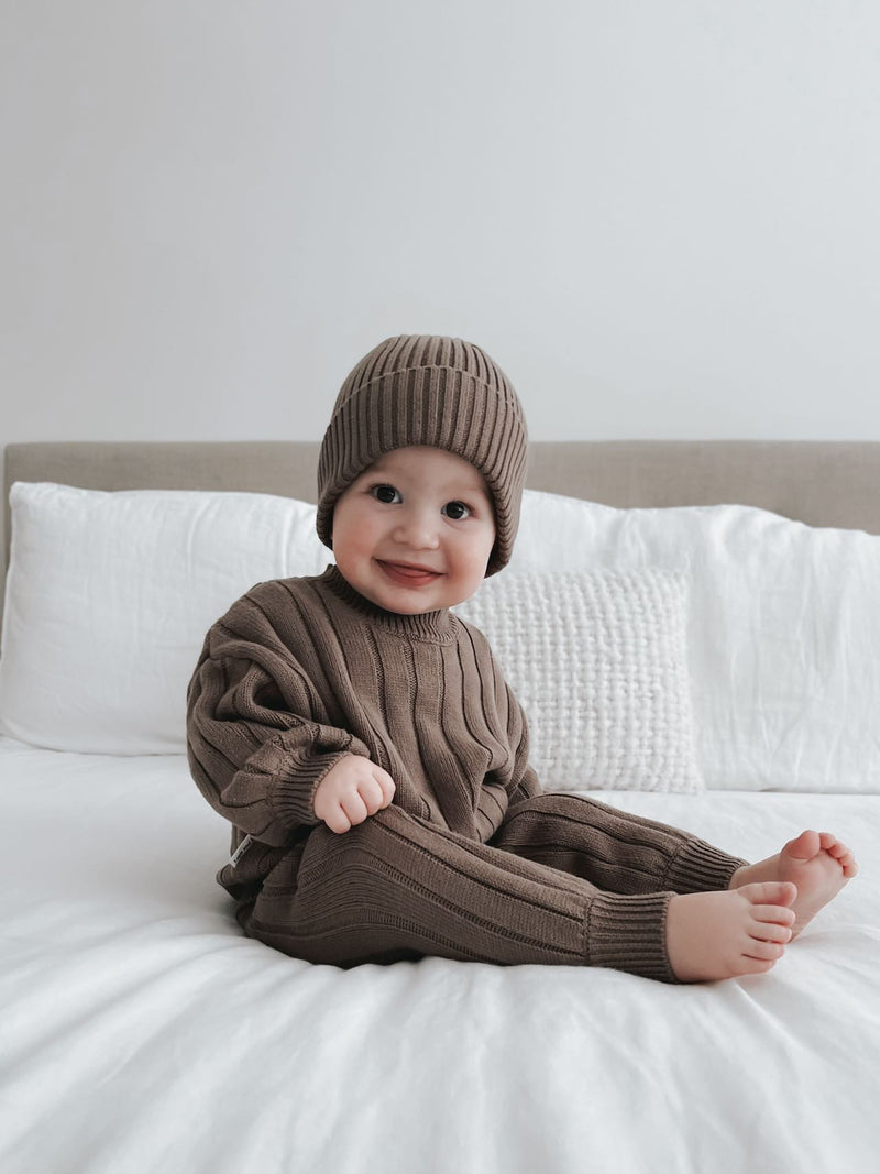 Lupa and Sol Chunky Ribbed Pixie Beanie | Ash