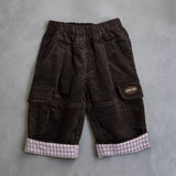 Cord Cargos- Pink Check
