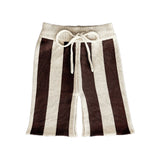 Striped Cropped Pants - Natural + Carob