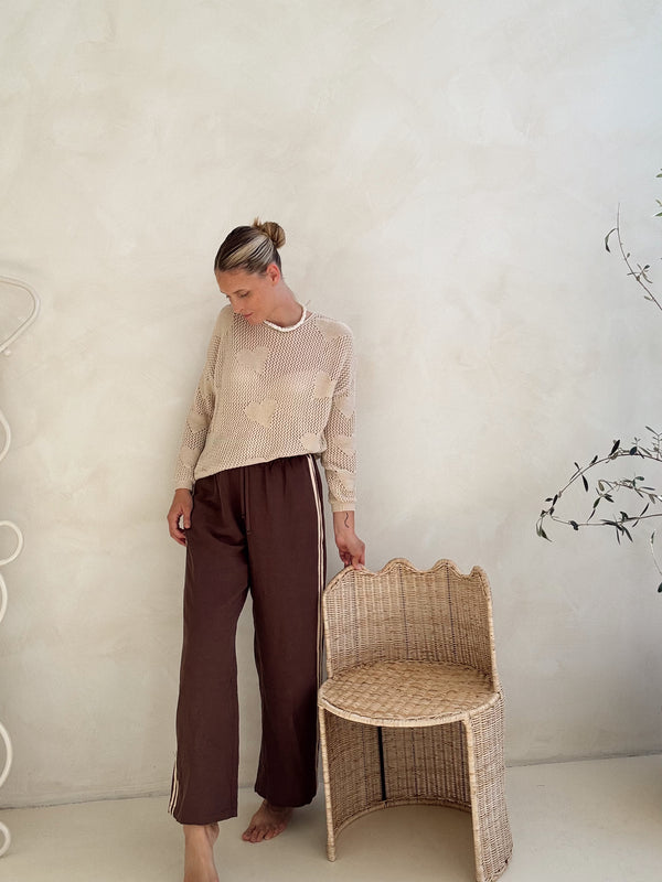 Ladies Line Racer Pants - Espresso