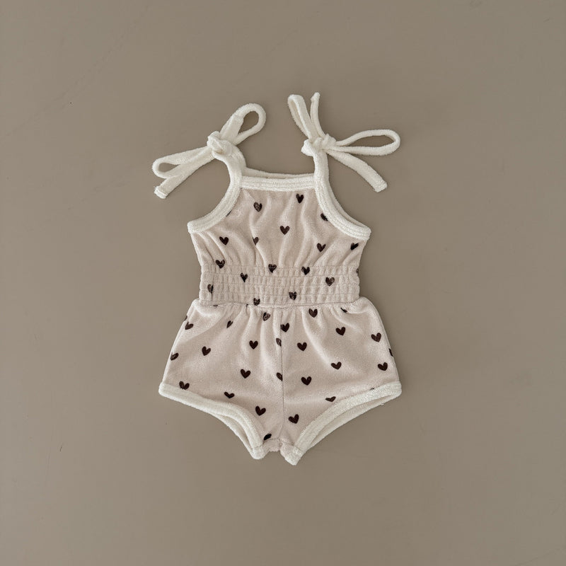 Terry Tie Up LOVE Romper