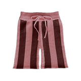 Striped Cropped Pants - Natural + Pink Salmon