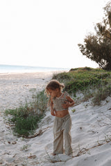 Gingham Ruffle Crop - Olive