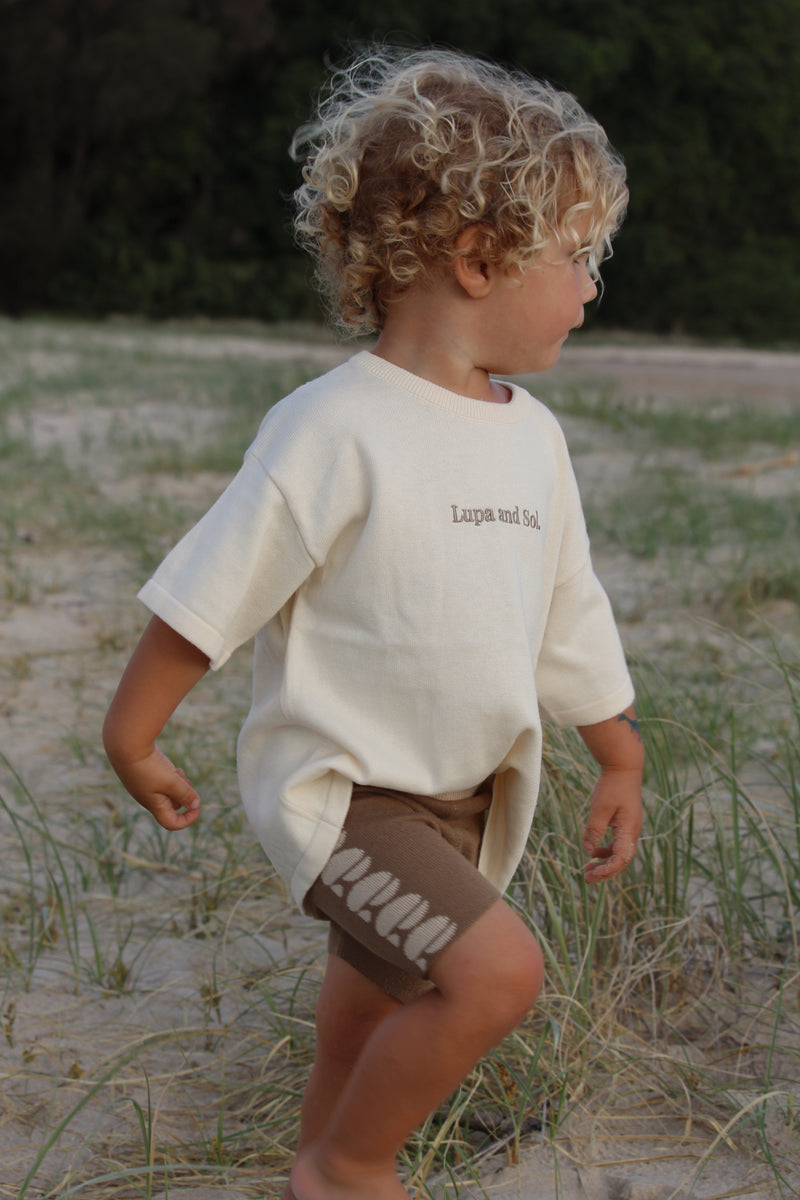 Knitted Logo Summer Tee | Buttermilk