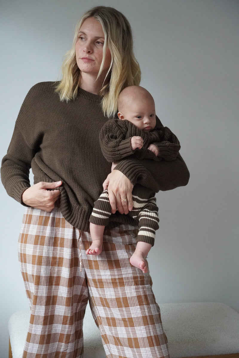 Chunky Knit Pullover - Bark