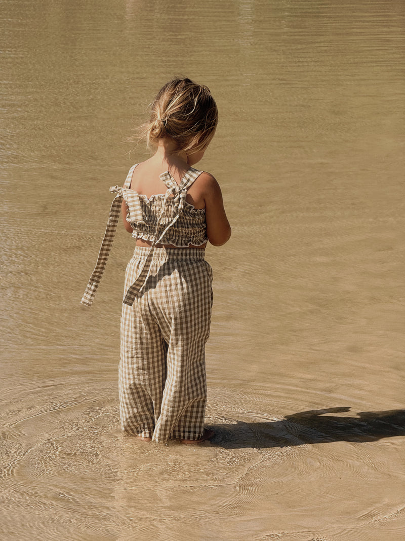 Gingham Pants - Olive