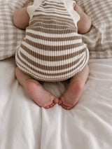 Stripe Romper | Almond + Buttercream