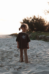 Flower Logo Embroidered Tee | Espresso