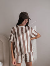 Stripes on Stripes Tee | Womens | Chocolate