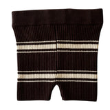 Knitted Bike Shorts - Espresso Stripe