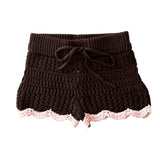 Crochet Shorts - Espresso + Blossom