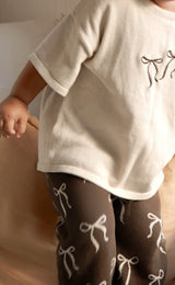 Bow Embroidered Tee | Natural